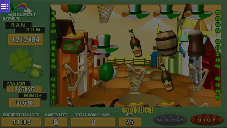 Ireland Freeplay Bonus on Mega888 in a village street, 6 games left